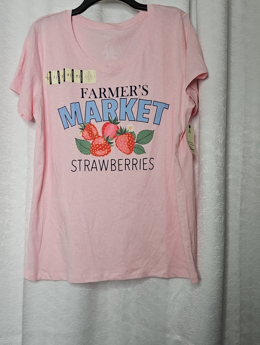 Farmer's Market Strawberries Pink Graphic Tee